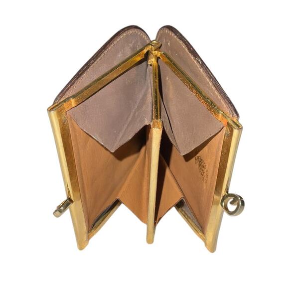 Gucci Vintage Mini Brown Leather GG Clasp lock Purse Coin Case - Picture 12 of 16